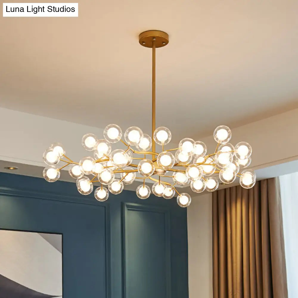 Sleek Metallic Branch Led Chandelier Pendant Light For Living Room