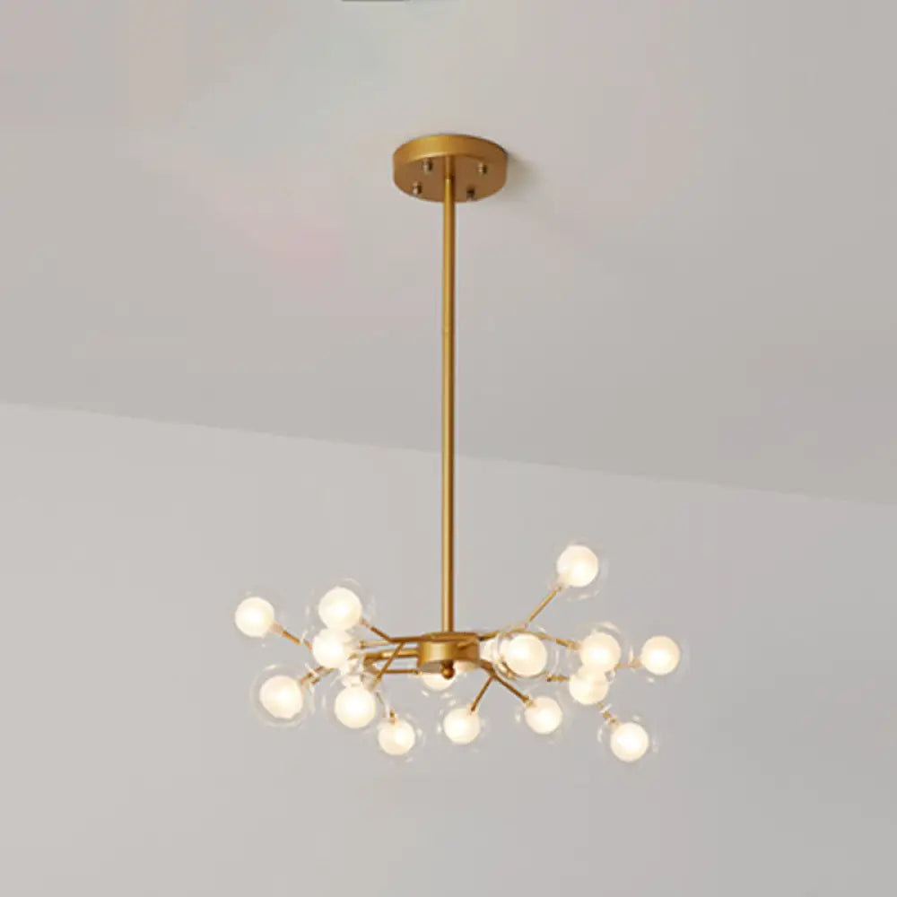 Sleek Metallic Branch Led Chandelier Pendant Light For Living Room 18 / Gold B