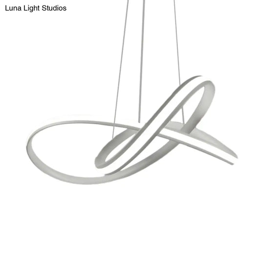 Sleek Metallic Led Pendant: Discreet Hoop Drop Minimalist Chandelier