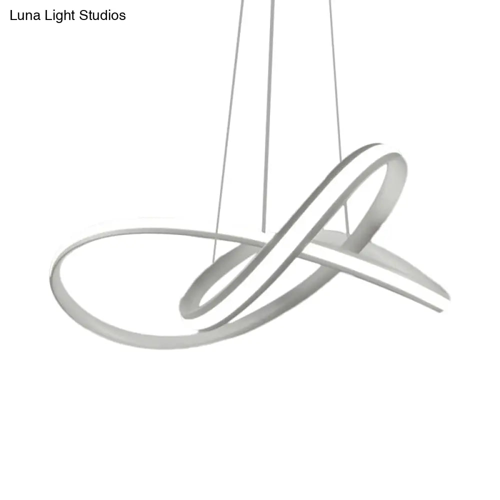 Minimalist Metallic Led Pendant Chandelier With Twining Hoops In Warm/White Light