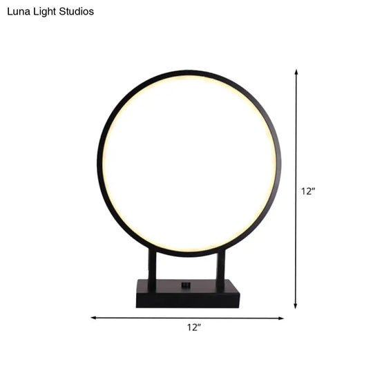 Sleek Minimalist Aluminum Led Desk Lamp - Black With Plug-In Cord White/Warm Light Ideal For Bedroom