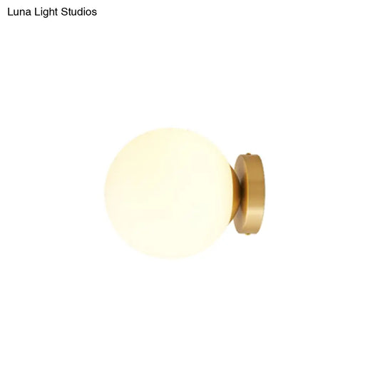 Sleek Minimalist Single Entryway Flush Mount Ceiling Light With Gold Accent & White Glass