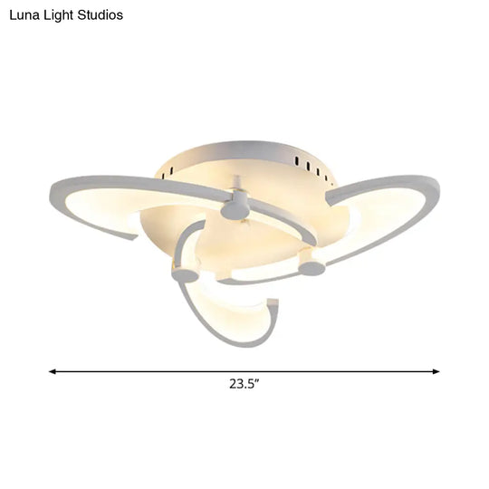 Sleek Modern Floral Flush Mount Lamp - 3/6/12-Head Acrylic Semi Ceiling Light In Warm/White