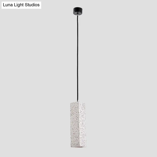 Sleek Nordic Marble Led Pendant Light - Modern Slim Cuboid Design 1 Head White Color