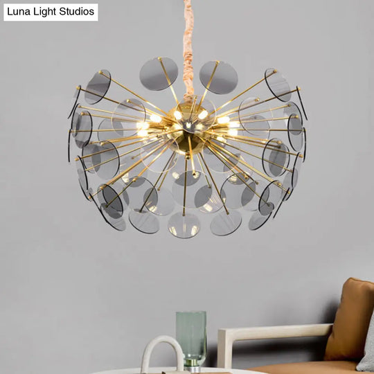 Sleek Nordic Smoke Gray Acrylic Led Pendant Chandelier - Modern Hanging Lamp