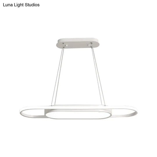 Sleek Oval Acrylic Chandelier With Led Pendant Light In Black/White Warm/White/Natural Options