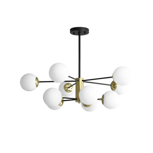 Sleek Postmodern Black-Gold Pendant Light For Living Rooms With Glass Sputnik Design 8 / Black Milk