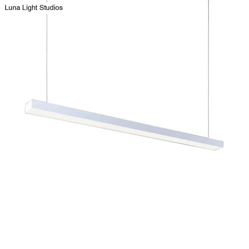 Sleek Rectangular Led Hanging Light - Minimal Silver/Black/White 23.5’/35.5’/47’ Long 5’/8’/12’ Wide