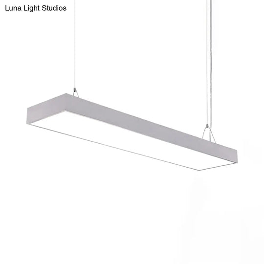 Sleek Rectangular Led Hanging Lighting - 23.5/35.5/47 Long | Slim Metal Shade Minimalistic