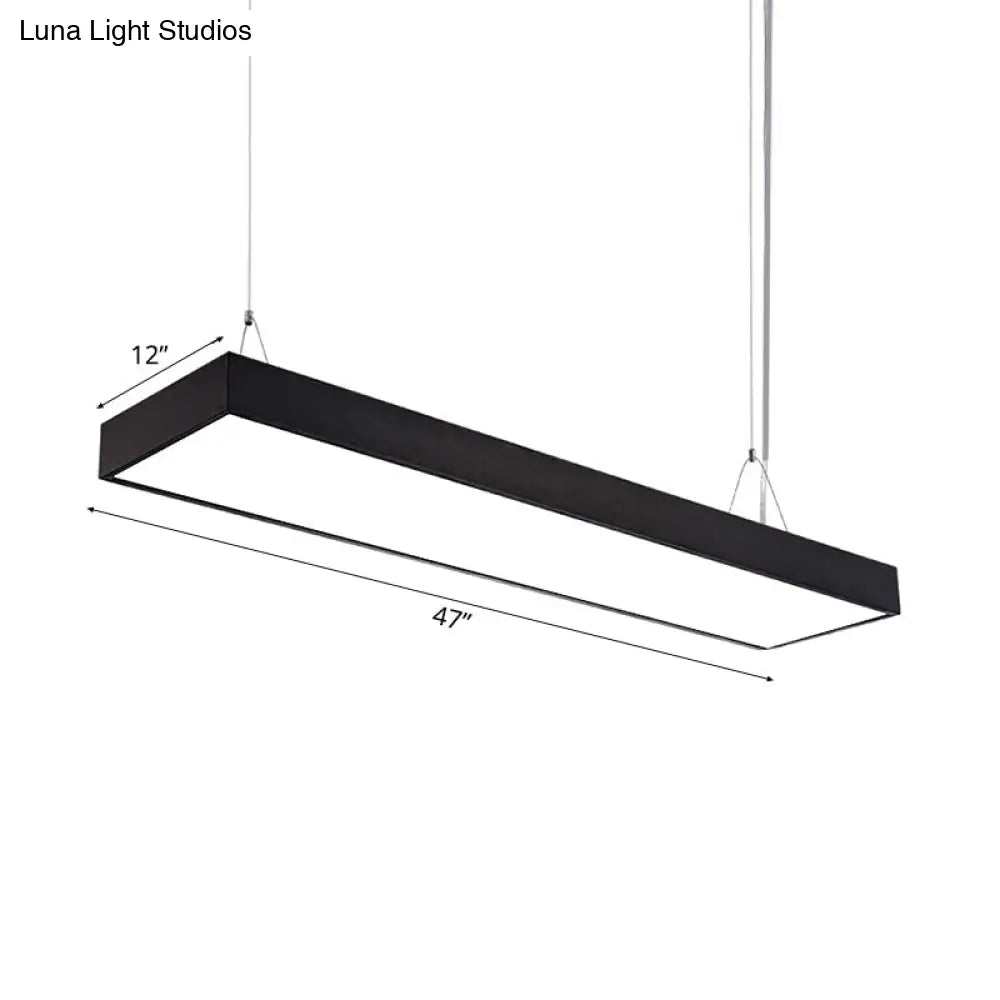 Sleek Rectangular Led Hanging Lighting - 23.5/35.5/47 Long | Slim Metal Shade Minimalistic