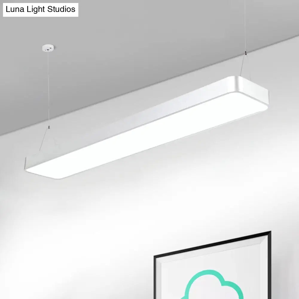 Sleek Rectangular Led Hanging Light - Minimal Silver/Black/White 23.5’/35.5’/47’ Long 5’/8’/12’ Wide