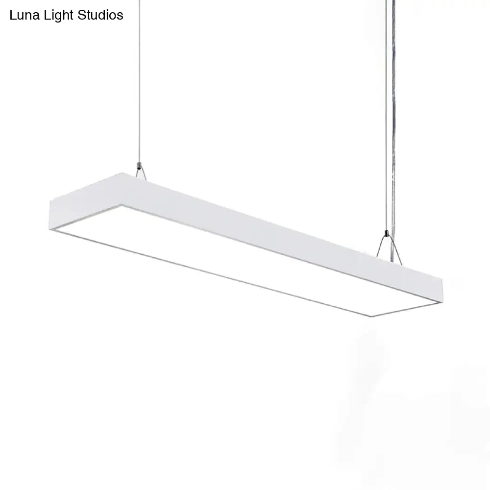 Sleek Rectangular Led Hanging Light - Minimal Silver/Black/White 23.5’/35.5’/47’ Long 5’/8’/12’ Wide