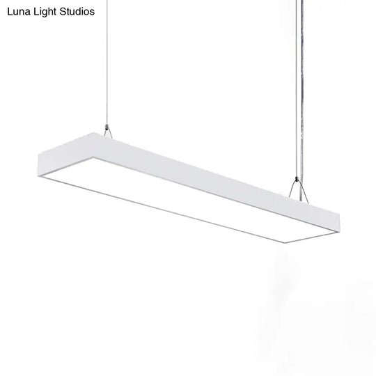 Sleek Rectangular Led Hanging Light - Minimal Silver/Black/White 23.5’/35.5’/47’ Long 5’/8’/12’ Wide