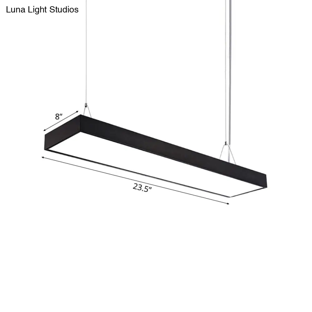 Sleek Rectangular Led Hanging Lighting - 23.5/35.5/47 Long | Slim Metal Shade Minimalistic