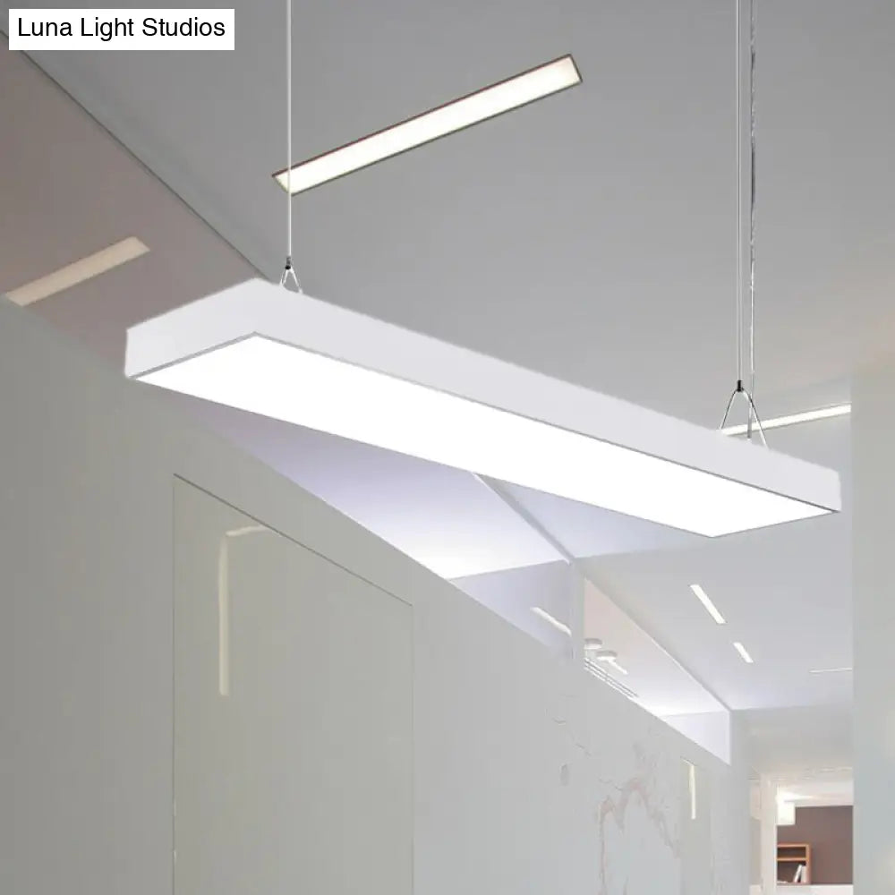 Sleek Rectangular Led Hanging Light - Minimal Silver/Black/White 23.5’/35.5’/47’ Long 5’/8’/12’ Wide