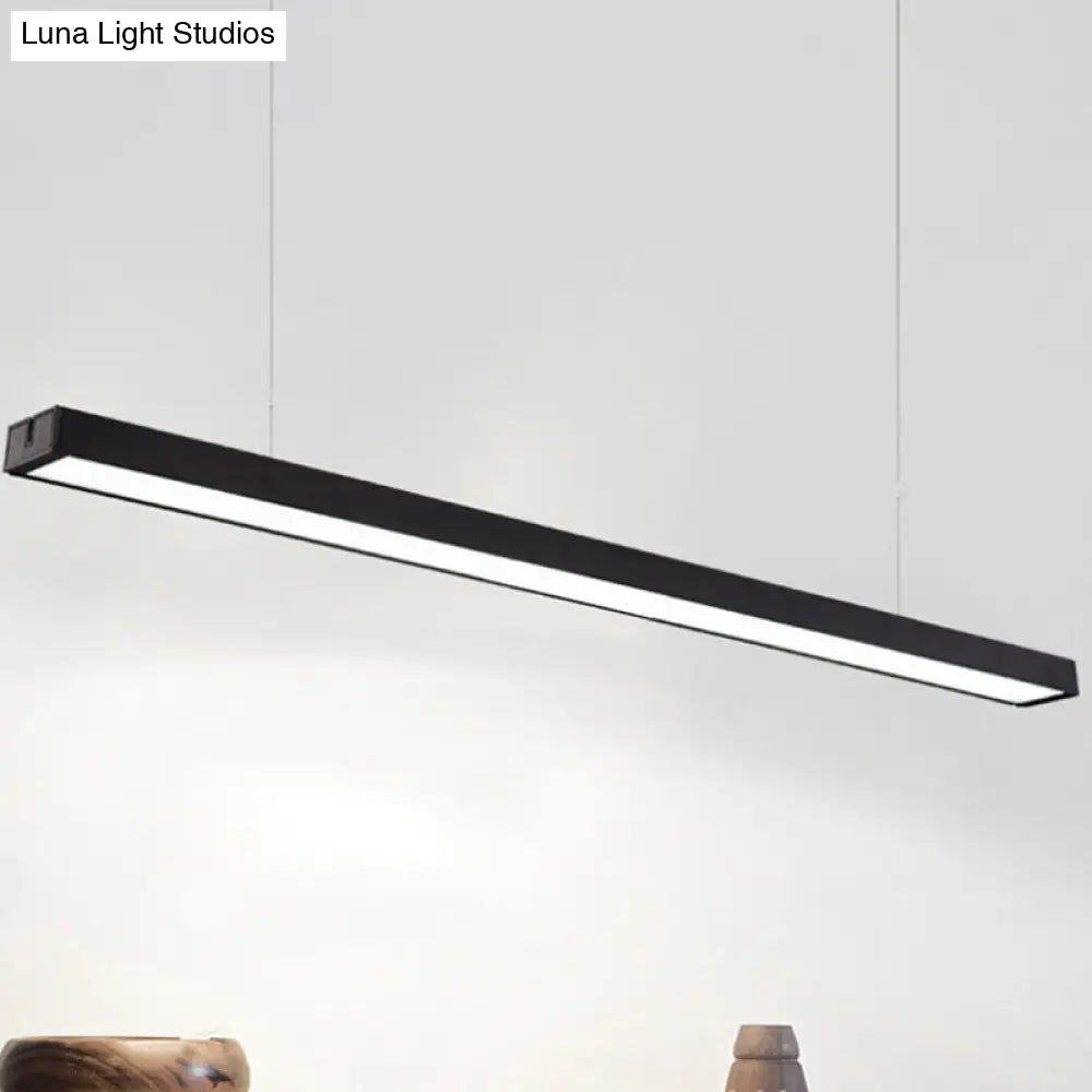 Sleek Rectangular Led Hanging Lighting - 23.5/35.5/47 Long | Slim Metal Shade Minimalistic