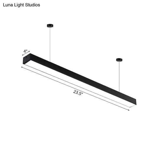 Sleek Rectangular Led Hanging Lighting - 23.5/35.5/47 Long | Slim Metal Shade Minimalistic