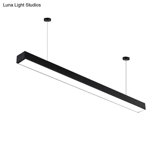 Sleek Rectangular Led Hanging Lighting - 23.5/35.5/47 Long | Slim Metal Shade Minimalistic