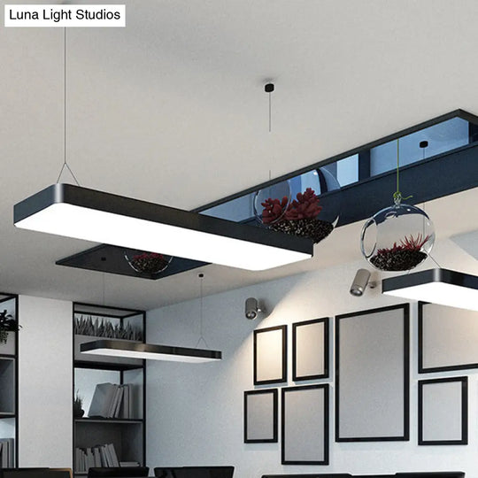 Sleek Rectangular Led Hanging Lighting - 23.5/35.5/47 Long | Slim Metal Shade Minimalistic