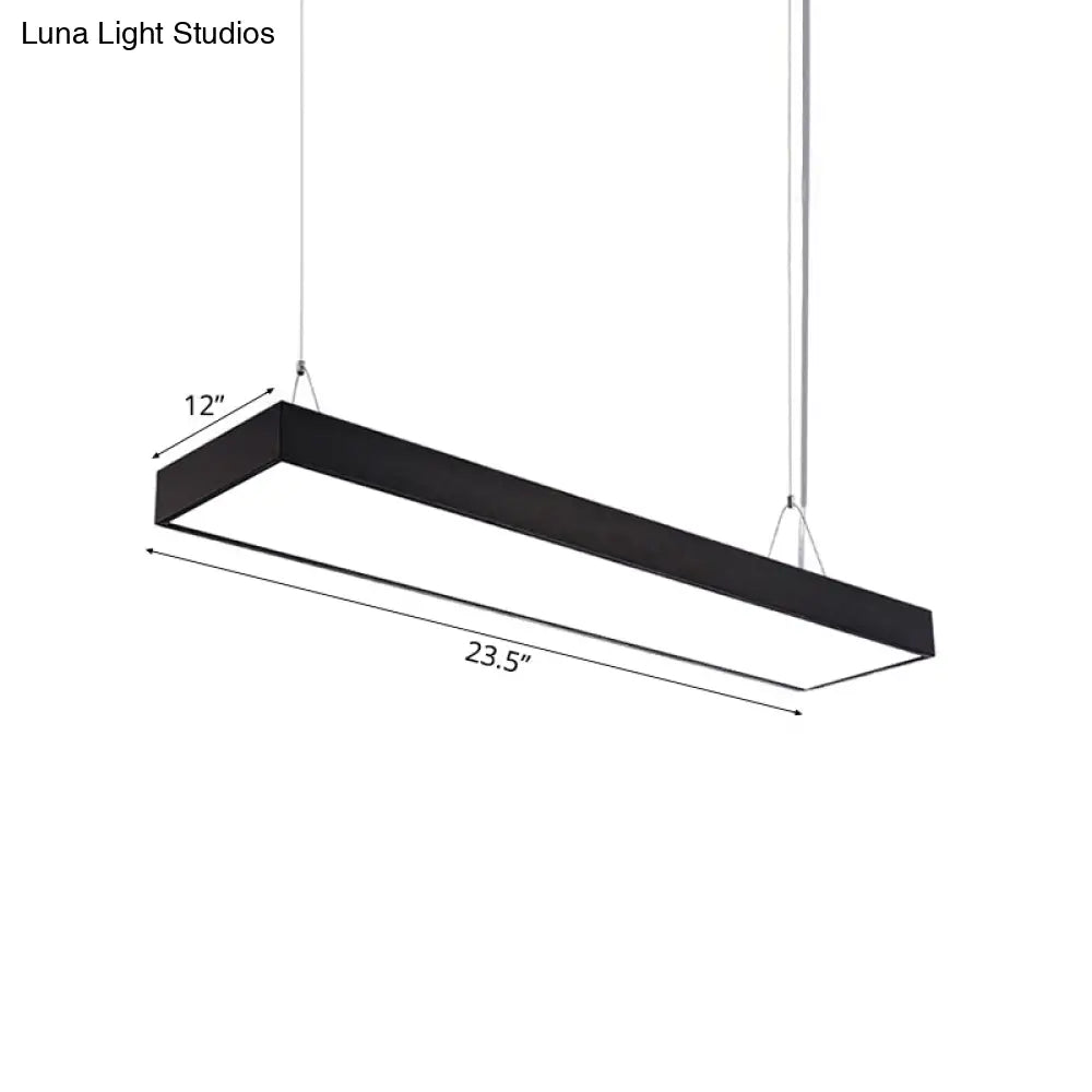 Sleek Rectangular Led Hanging Lighting - 23.5/35.5/47 Long | Slim Metal Shade Minimalistic