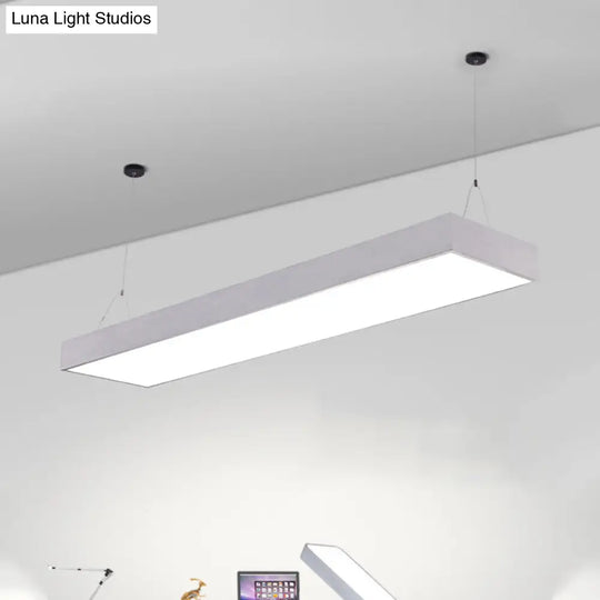 Sleek Rectangular Led Hanging Lighting - 23.5/35.5/47 Long | Slim Metal Shade Minimalistic