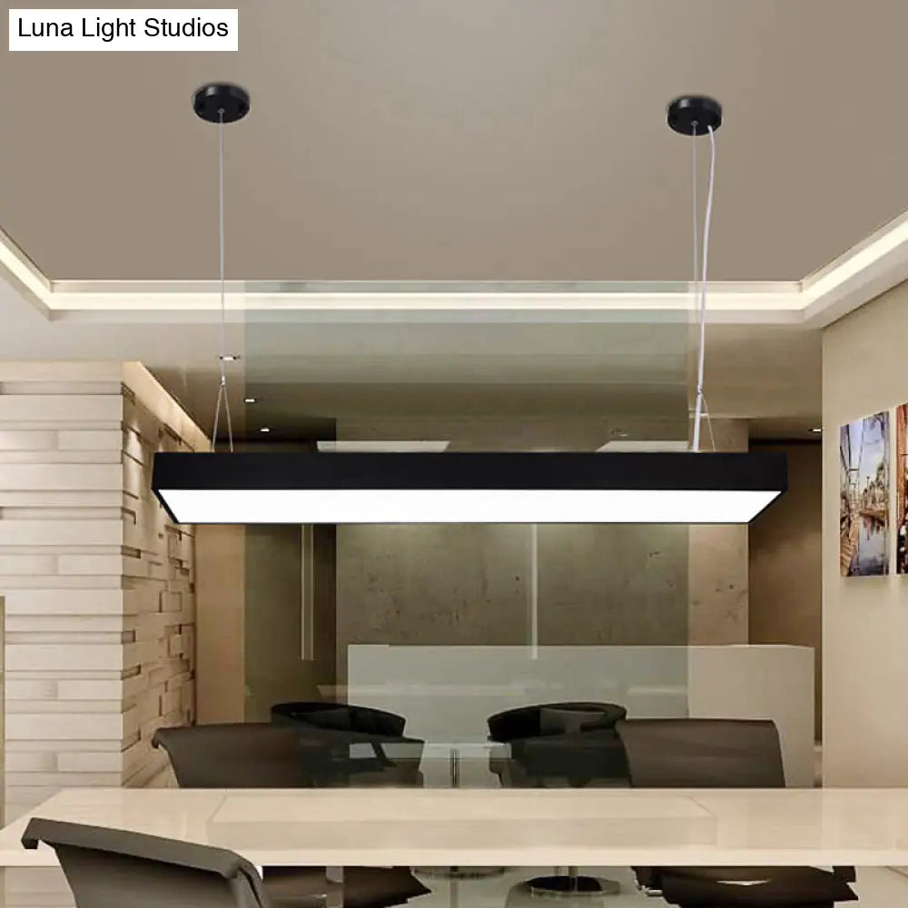 Sleek Rectangular Led Hanging Lighting - 23.5/35.5/47 Long | Slim Metal Shade Minimalistic