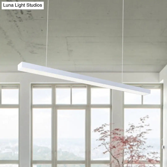 Sleek Rectangular Led Hanging Light - Minimal Silver/Black/White 23.5’/35.5’/47’ Long 5’/8’/12’ Wide