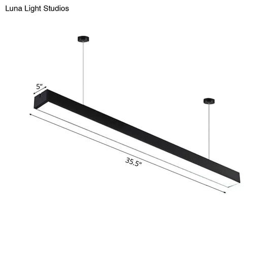 Sleek Rectangular Led Hanging Lighting - 23.5/35.5/47 Long | Slim Metal Shade Minimalistic