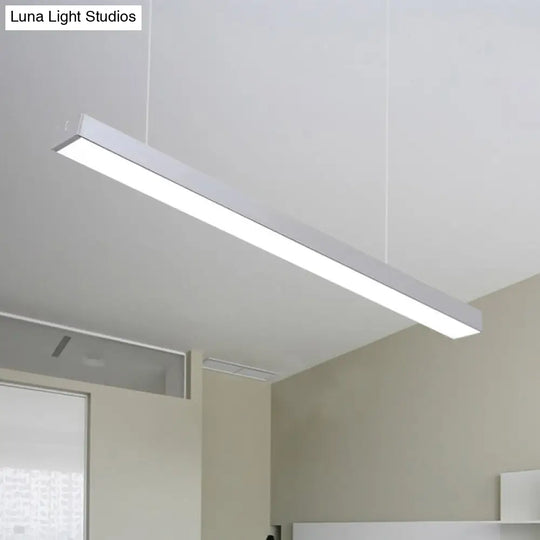 Sleek Rectangular Led Hanging Lighting - 23.5/35.5/47 Long | Slim Metal Shade Minimalistic