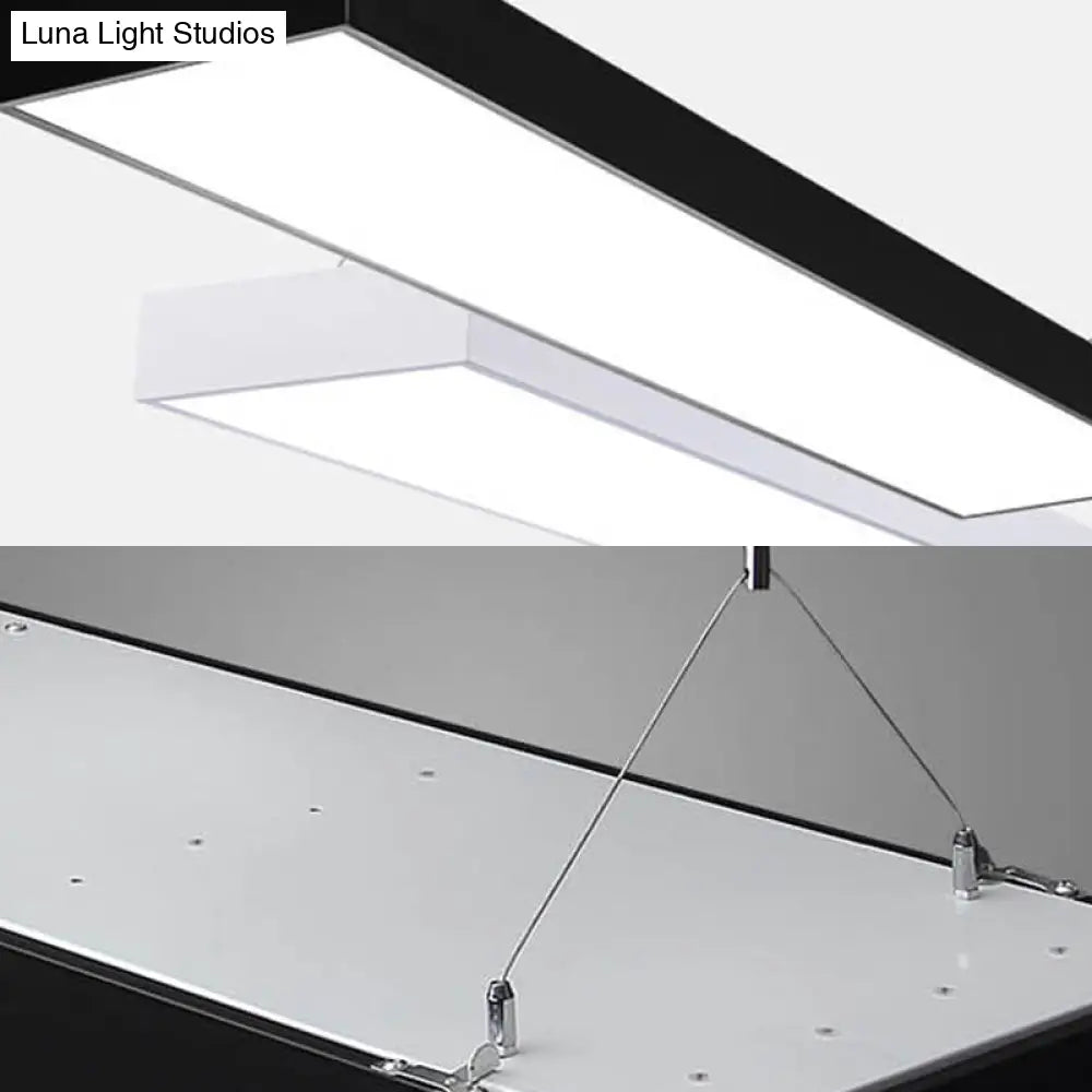 Sleek Rectangular Led Hanging Lighting - 23.5/35.5/47 Long | Slim Metal Shade Minimalistic