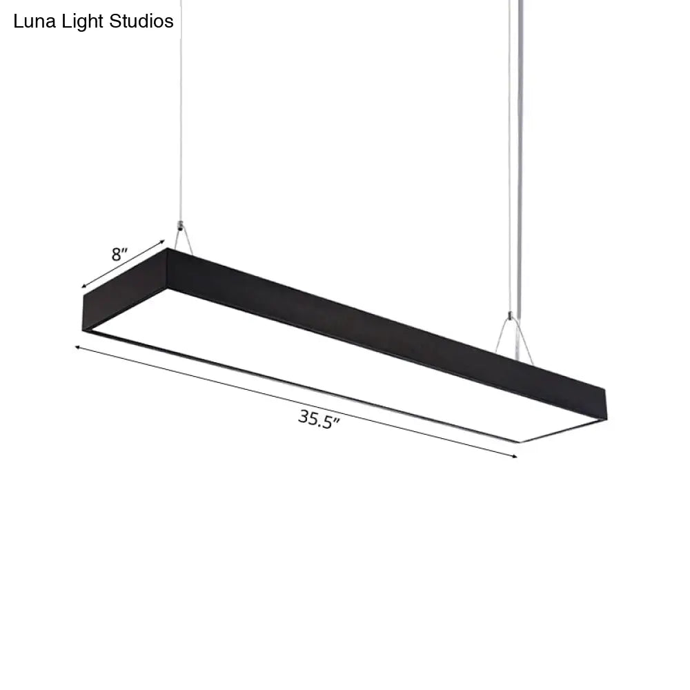 Sleek Rectangular Led Hanging Lighting - 23.5/35.5/47 Long | Slim Metal Shade Minimalistic