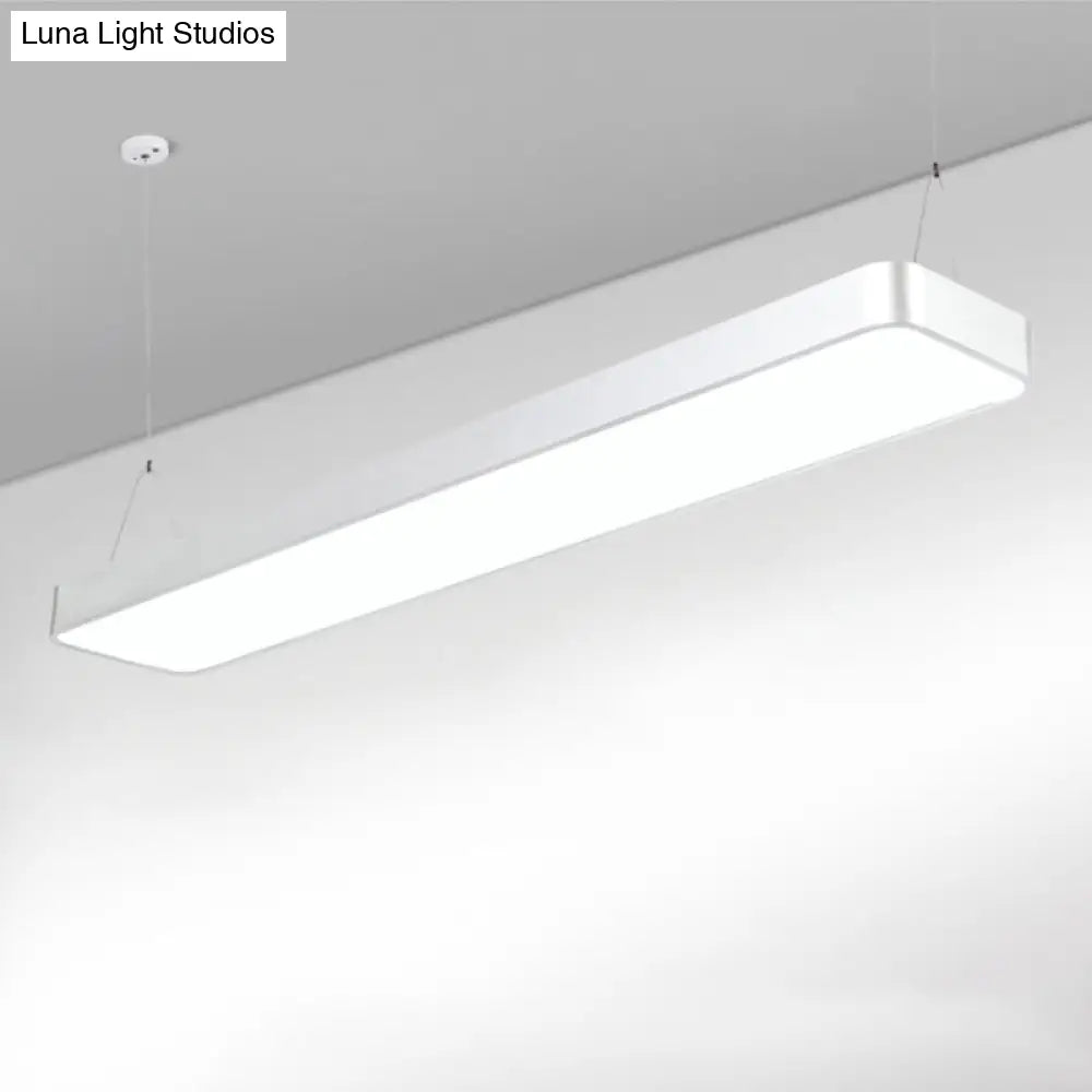 Sleek Rectangular Led Hanging Lighting - 23.5/35.5/47 Long | Slim Metal Shade Minimalistic