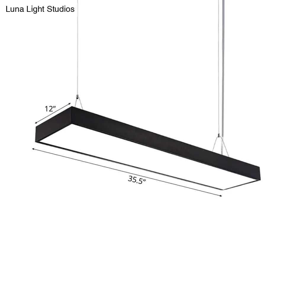 Sleek Rectangular Led Hanging Light - Minimal Silver/Black/White 23.5’/35.5’/47’ Long 5’/8’/12’ Wide