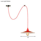 Sleek Red Metal Pendant Light For Living Room - 1 Or 3-Head Swag Design