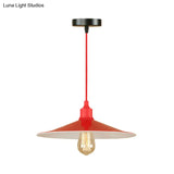 Sleek Red Metal Pendant Light For Living Room - 1 Or 3-Head Swag Design