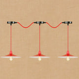 Sleek Red Metal Pendant Light For Living Room - 1 Or 3-Head Swag Design 3 / A