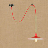 Sleek Red Metal Pendant Light For Living Room - 1 Or 3-Head Swag Design / B