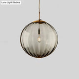 Sleek Ribbed Pendant Light: Modern Designer Hanging Lamp For Bedroom With 1 Light