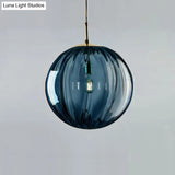 Sleek Ribbed Pendant Light: Modern Designer Hanging Lamp For Bedroom With 1 Light