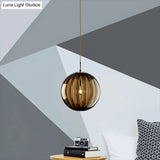 Sleek Ribbed Pendant Light: Modern Designer Hanging Lamp For Bedroom With 1 Light