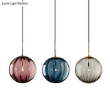 Sleek Ribbed Pendant Light: Modern Designer Hanging Lamp For Bedroom With 1 Light