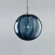 Sleek Ribbed Pendant Light: Modern Designer Hanging Lamp For Bedroom With 1 Light Blue