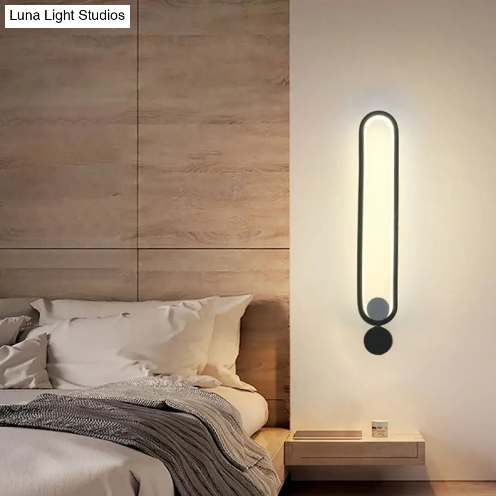 Sleek Rotatable Black Led Wall Mounted Sconce Light With Simplicity Design