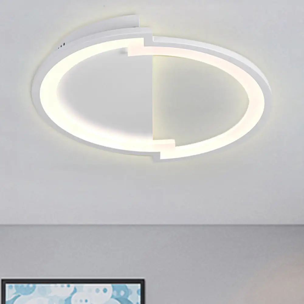 Sleek Round Acrylic Flush Mount Ceiling Light In Multiple Sizes And Colors - Led Warm/White Glow