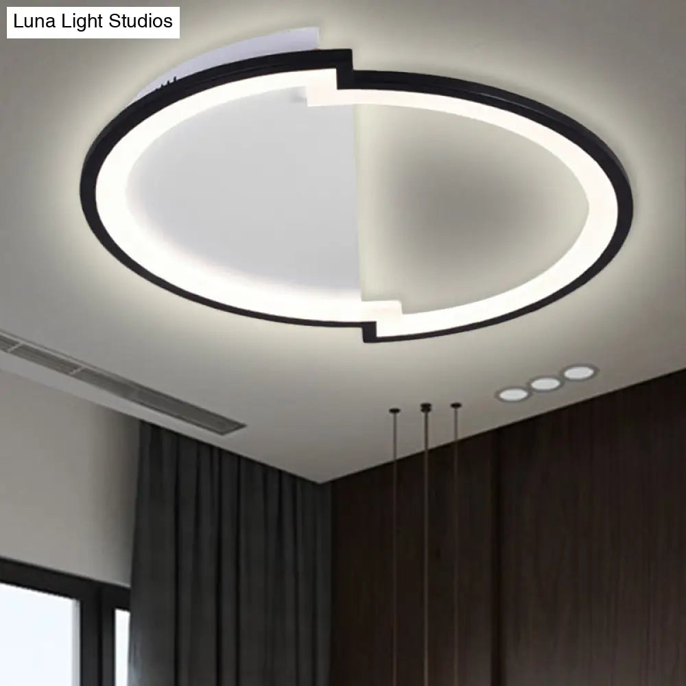 Sleek Round Acrylic Flush Mount Ceiling Light In Multiple Sizes And Colors - Led Warm/White Glow