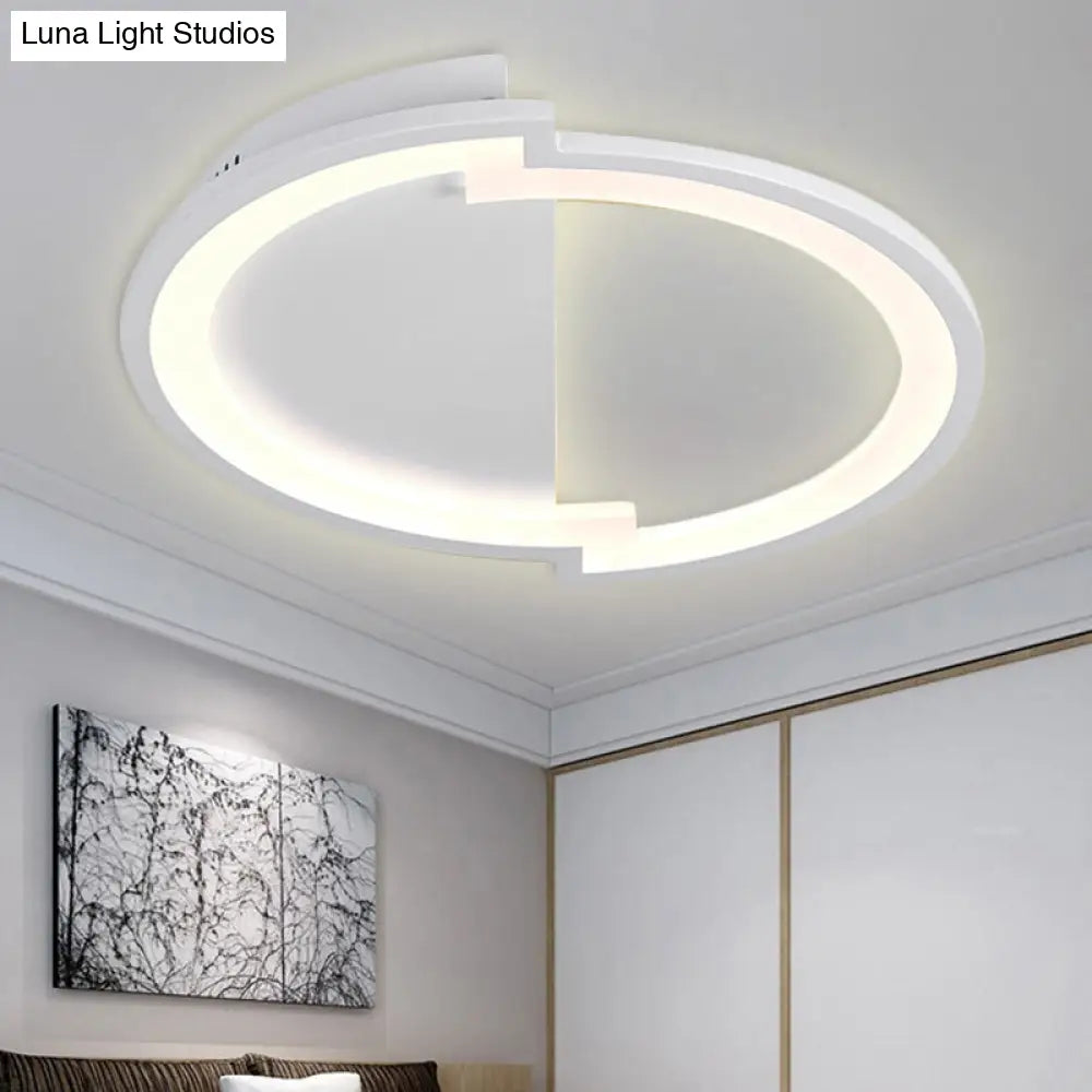 Sleek Round Acrylic Flush Mount Ceiling Light In Multiple Sizes And Colors - Led Warm/White Glow