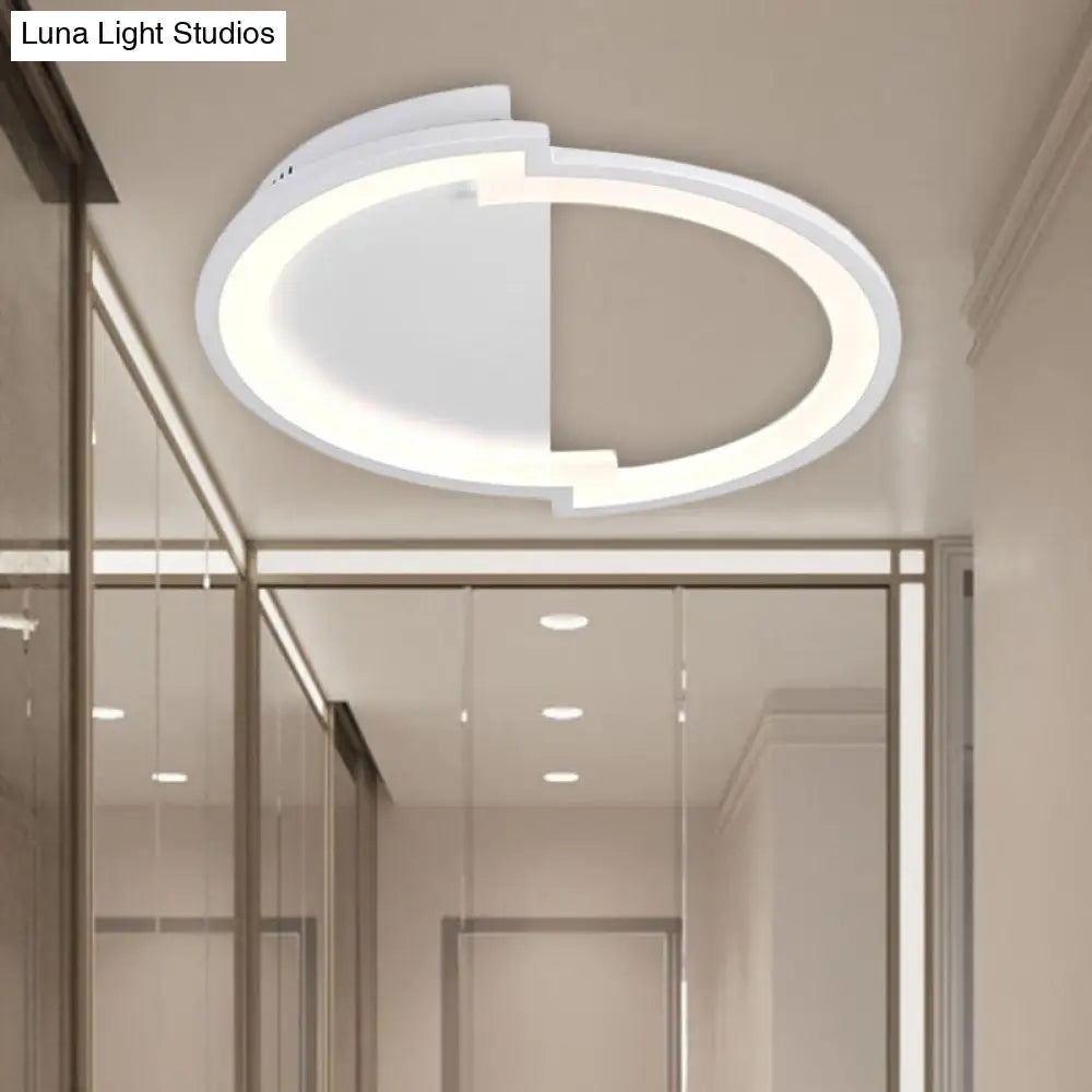 Sleek Round Acrylic Flush Mount Ceiling Light In Multiple Sizes And Colors - Led Warm/White Glow