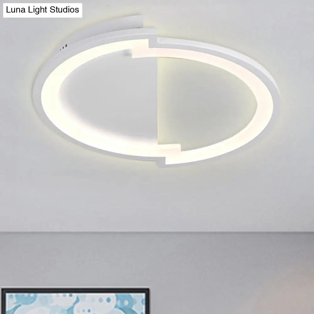 Sleek Round Acrylic Flush Mount Ceiling Light In Multiple Sizes And Colors - Led Warm/White Glow