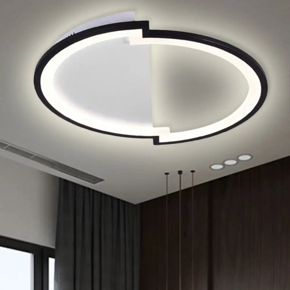 Sleek Round Acrylic Flush Mount Ceiling Light In Multiple Sizes And Colors - Led Warm/White Glow