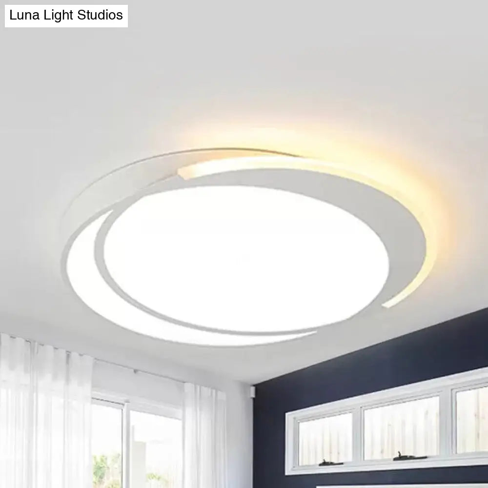 Sleek Round Ceiling Mount Light - Acrylic Flush Perfect For Adult Bedroom White / 16 Warm